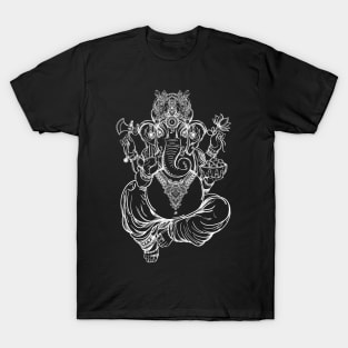 Ganesh: Hindu Spiritual Elephant Lord In Lotus Pose T-Shirt